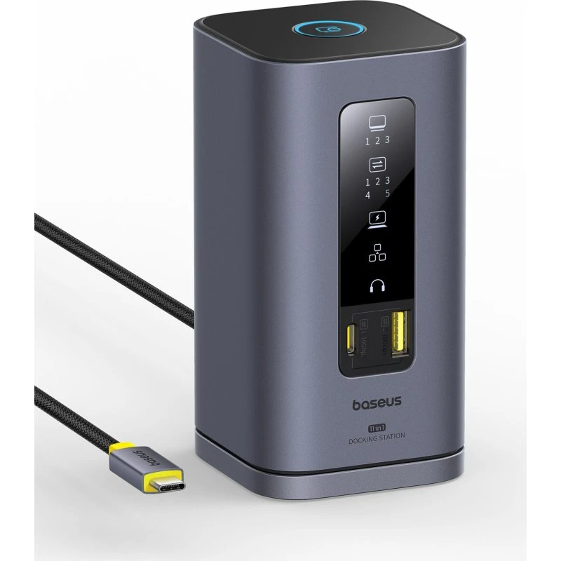 Baseus Spacemate USB-C 11-in-1 Dockingstation - Grå