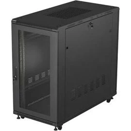 Lanberg FF01 600x1200 Rack, 22U, sort med glasdør