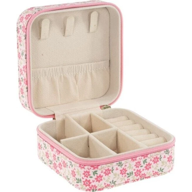 Tinka Rejsesmykkeskrin Rosa med Blomster