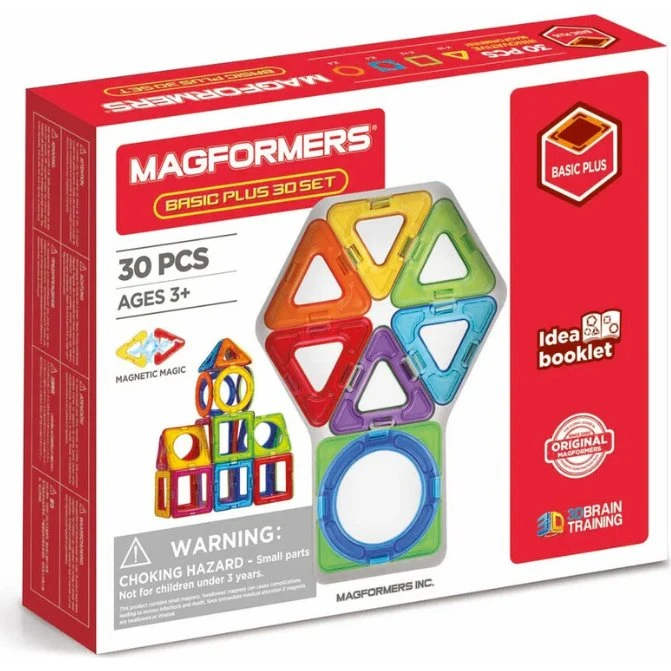 Magformers Basic Plus 30 dele magnetisk byggesæt, 3 år+