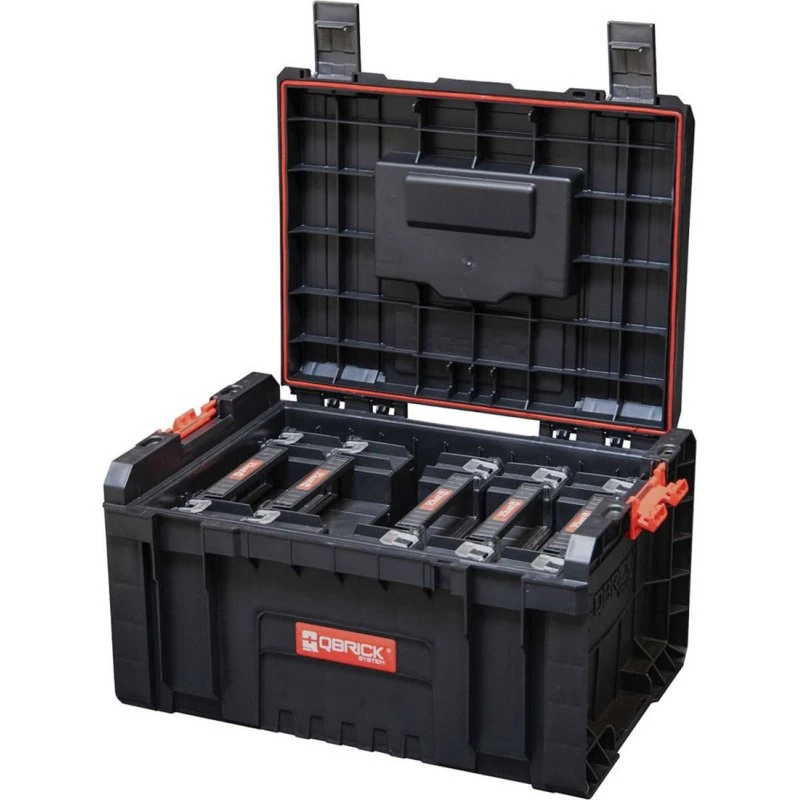 Qbrick System PRO Toolbox 2.0 med 5 Organizerkasser (19 L)