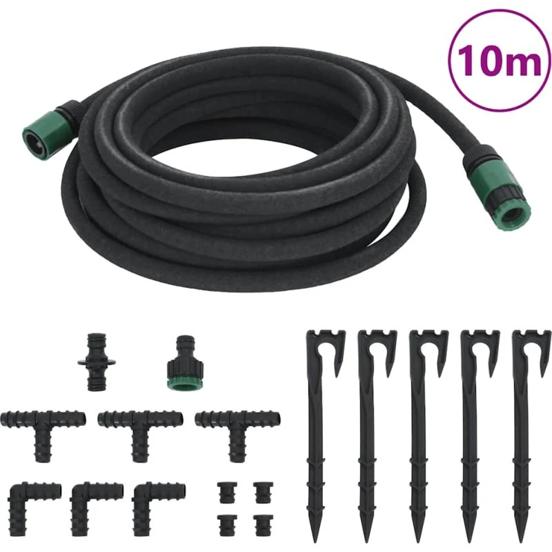 vidaXL siveslange 0,6" 10 m gummi sort