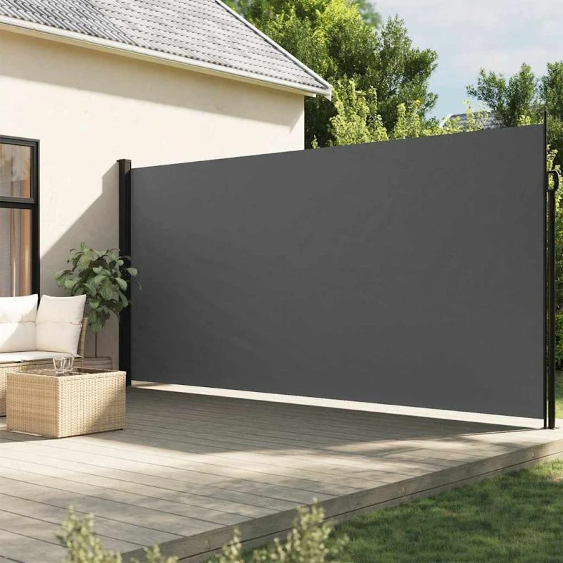 vidaXL Sidemarkise 200x500 cm Antracitgrå Sammenrullelig