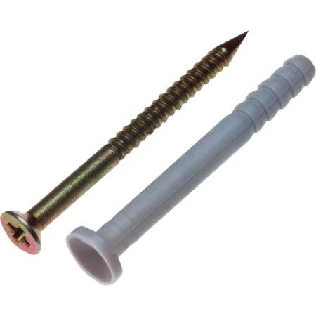 Sømplug 6x40mm Flad Krave - Halogenfri Polyamid, Gulkromat Galvanisering