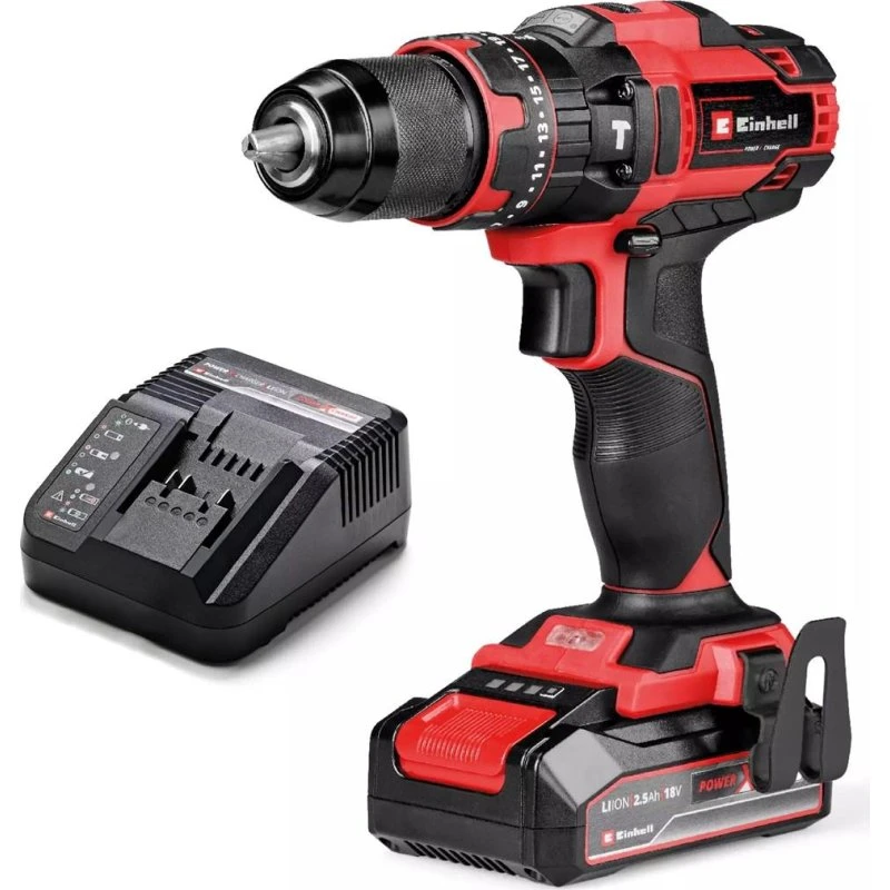Einhell TE-CD 18/44 Li-i 18V Boremaskine, sort/rød