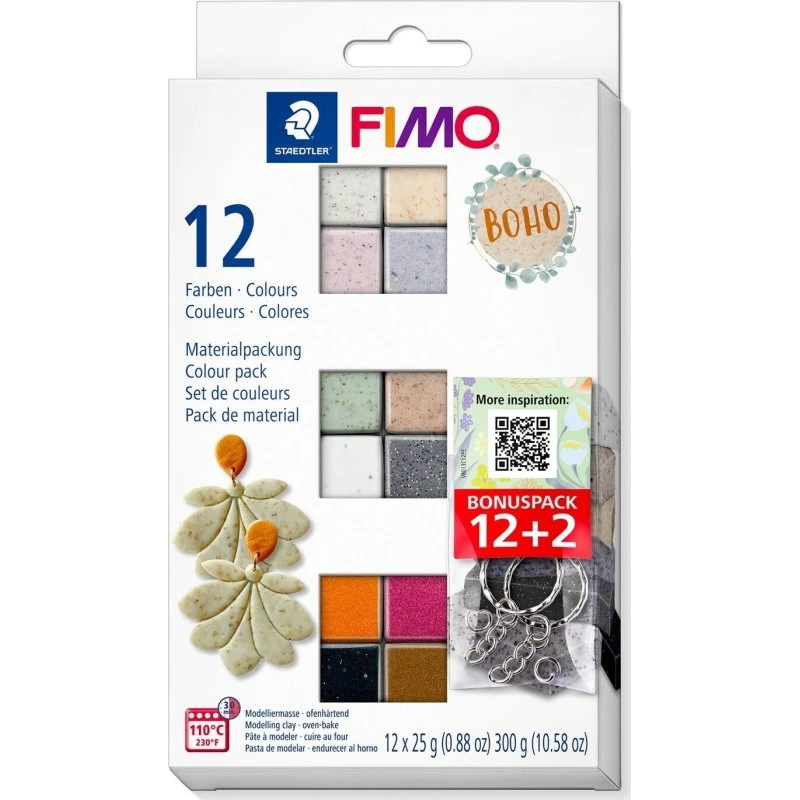 FIMO Effect Boho Farver 12+2 Sæt