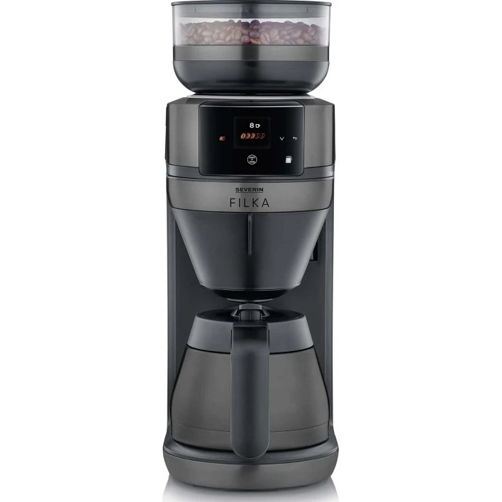 Severin FILKA 2.0 Helautomatisk Filterkaffebryggare med Termoskanna, Dark Inox