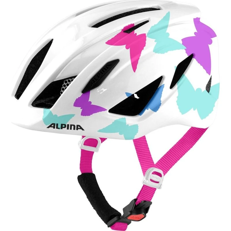 Alpina Pico Børnecykelhjelm, Multicolour Sommerfugle, 50-55 cm