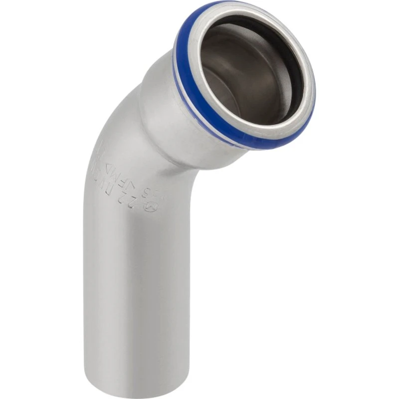 Mapress RF 76,1 mm 45° bøjning muffe/nippel rustfri