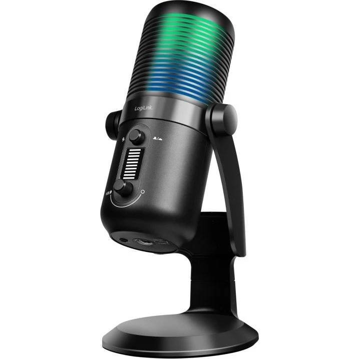 LogiLink HS0059 USB-mikrofon, RGB, kardioid/omnidirektionel, svart
