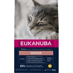 Eukanuba Senior kattefoder 10 kg – Kylling & Ris (fra 7 år)