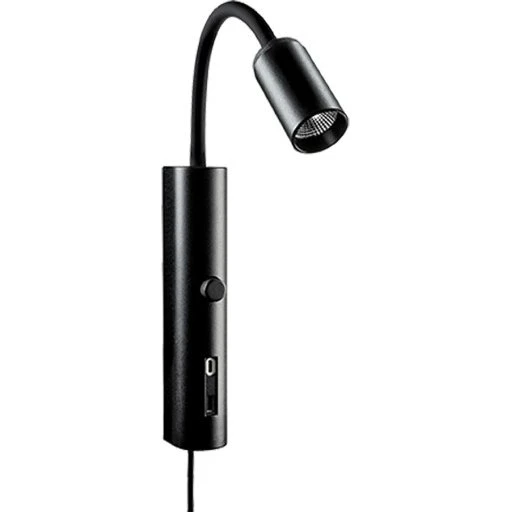 SG Tube Væglampe med USB, 2700K, sort