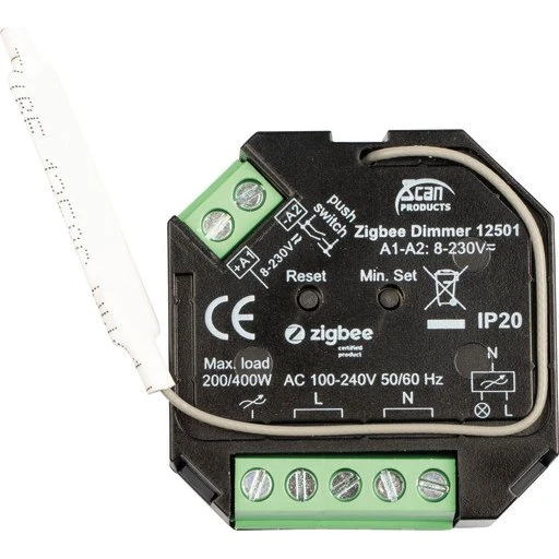 Scan Products Zigbee 3.0 Box Push Lysdæmper 200W