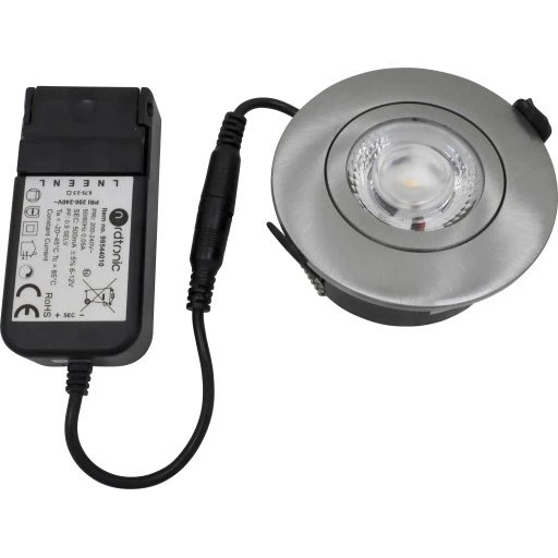 Nordtronic Low Profile Flexible udendørs indbygningsspot, 7,5 cm, børstet alu, 2700K