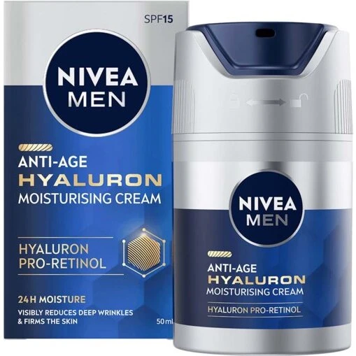 NIVEA Men Anti-Age Hyaluron Ansigtscreme SPF 15, 50 ml