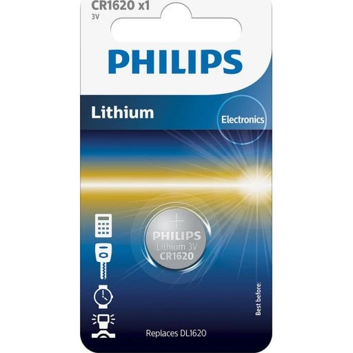 Philips CR1620 Lithium Knapp Batteri