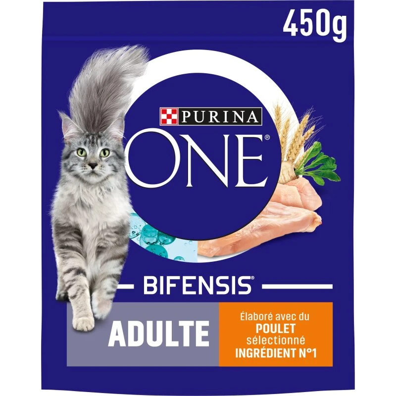 PURINA ONE Bifensis Kylling Kattemad, Tørfoder 450 g (10-pak)