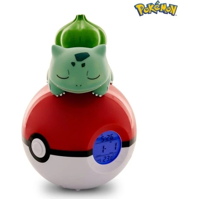 Nemesis Now Pokémon Bulbasaur Lysevækkeur med FM-radio