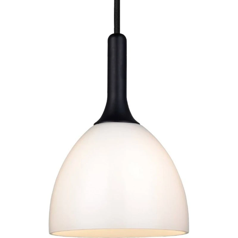 Halo Design BELLEVUE Hængelampe, 14 cm, Opal/Sort Træ