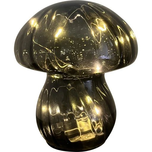 Veli Line Mushroom bordlampe, grøn, batteridrevet med timer