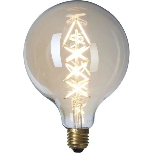 Nielsen Light E27 Zigzag LED Globepære, 6W, 2200K, røgfarvet