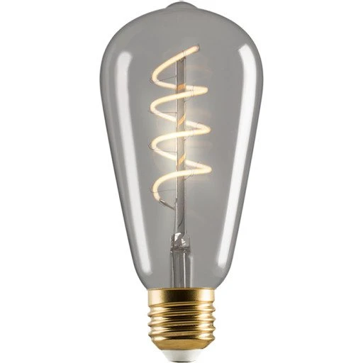 e3light Vintage E27 røgfarvet LED-dråbepære, 4W, 2200K