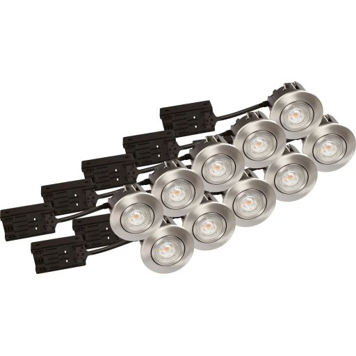 Scan Products Luna Quick Install 10-pack 2700K Børstet Alu GU11