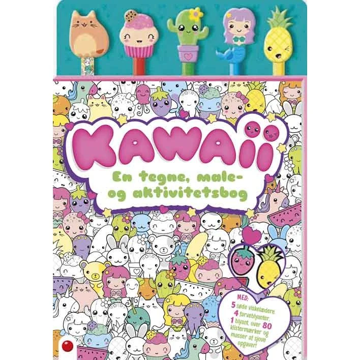 Kawaii Aktivitetsbog med blyanter