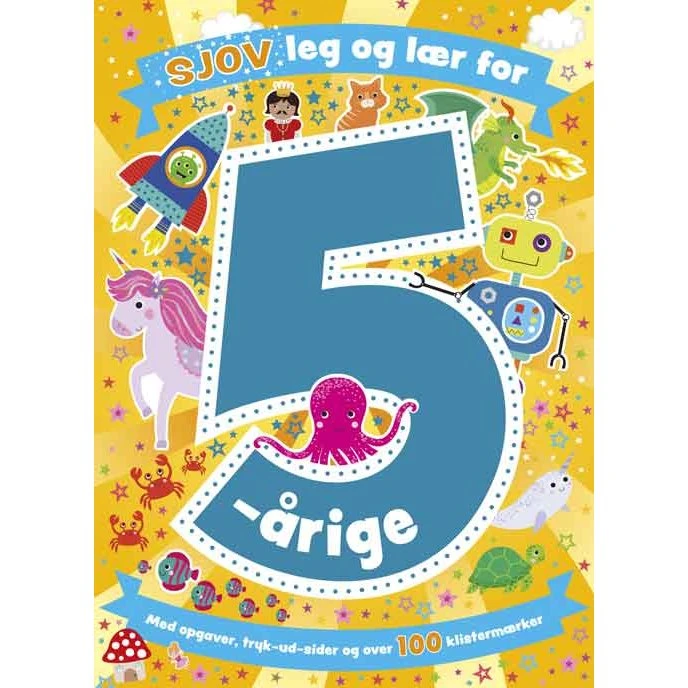 Hobby: Sjov leg og lær for 5-årige – aktivitetsbog med klistermærker