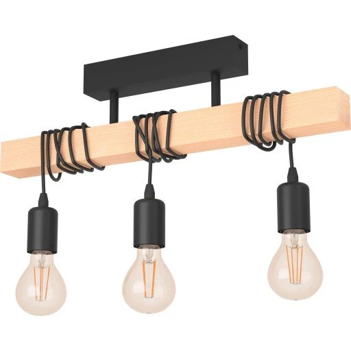 Eglo Townshend loftlampe, sort, 3-lednings