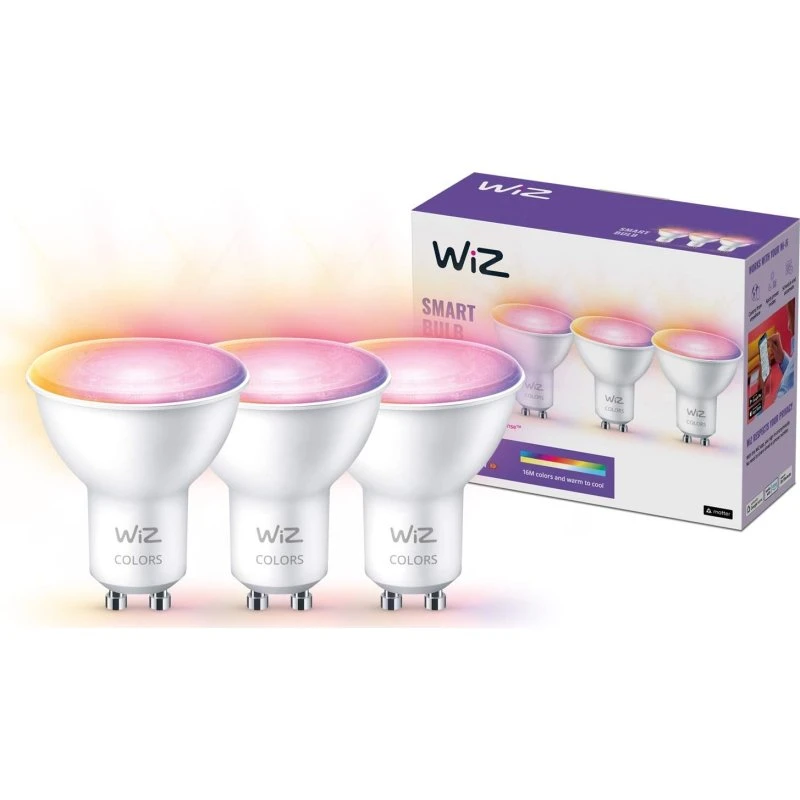 Wiz WiFi Smart GU10 Farve + Hvid 3-pak 4,7W