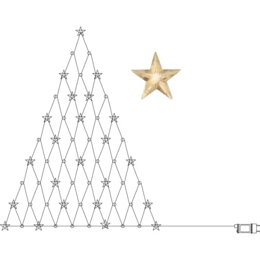 Star Trading lysnet med julestjerne, 120 cm, indendørs LED