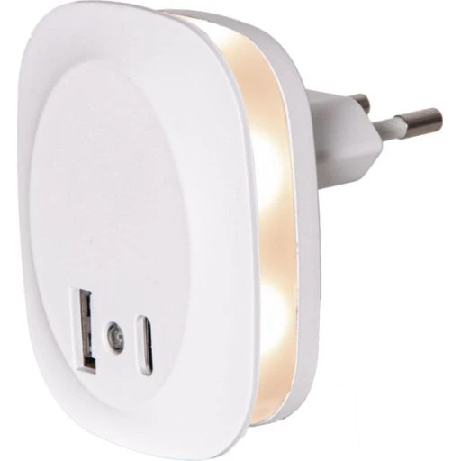 Star Trading Vågelampe med Sensor & USB A/C, Hvid