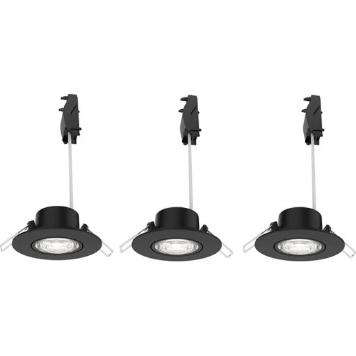 Philips Cilantro Indbygningsspot Sort 3-pak
