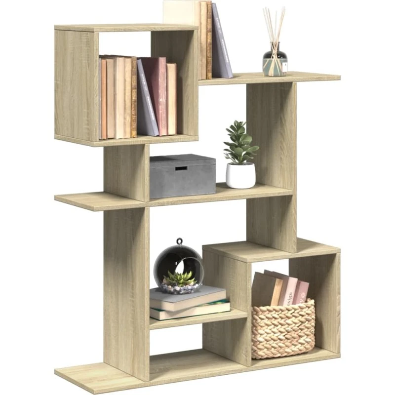 vidaXL Bogreol i konstrueret træ, 92x29x112 cm, Sonoma-eg
