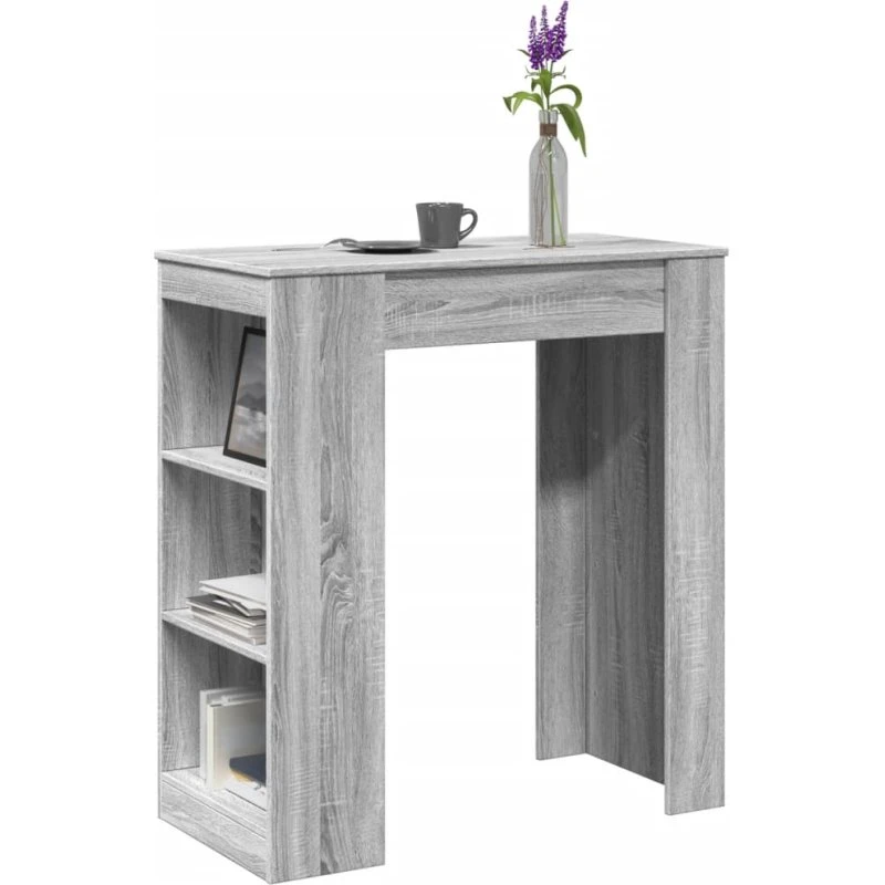 vidaXL Barbord 95x47x103,5 cm grå sonoma-eg konstrueret træ