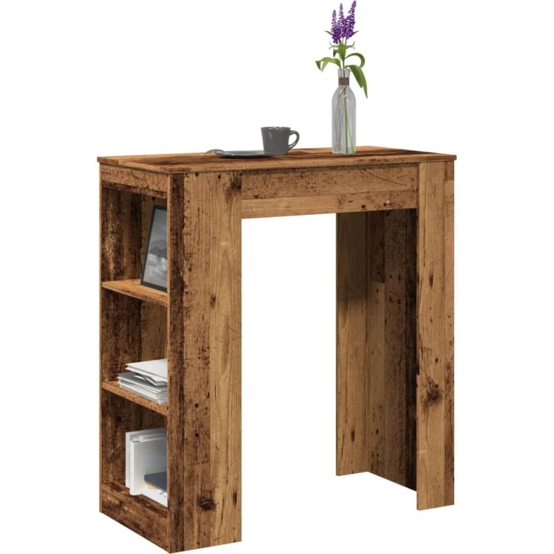 vidaXL barbord 95x47x103,5 cm konstrueret træ antik