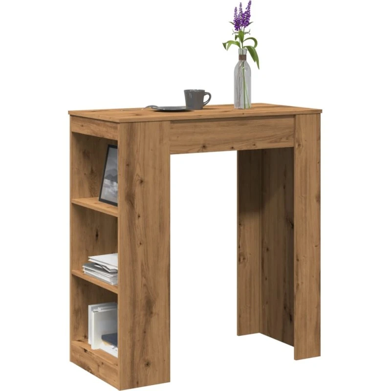 vidaXL Barbord 95x47x103,5 cm i konstrueret træ med hylder