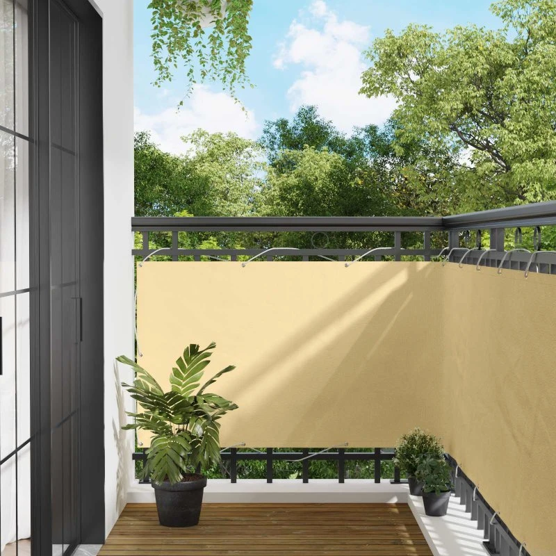 vidaXL Altan Skærm Sandfarvet 100 x 400 cm Oxford Stof