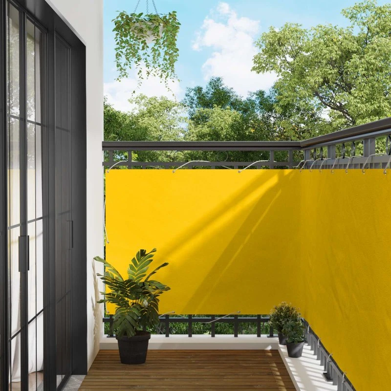 vidaXL Altan Skærm Gul 110 x 1000 cm Oxford Stof
