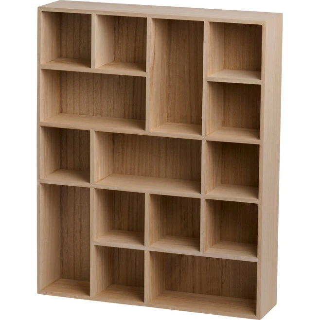 Day Væghylde, Paulownia træ, 48,5x12x60,5 cm (15 rum)