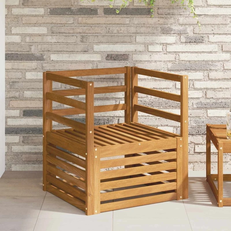 vidaXL Udendørs Sofa i Massivt Akacietræ, Naturfarvet, 67 x 63 x 73 cm