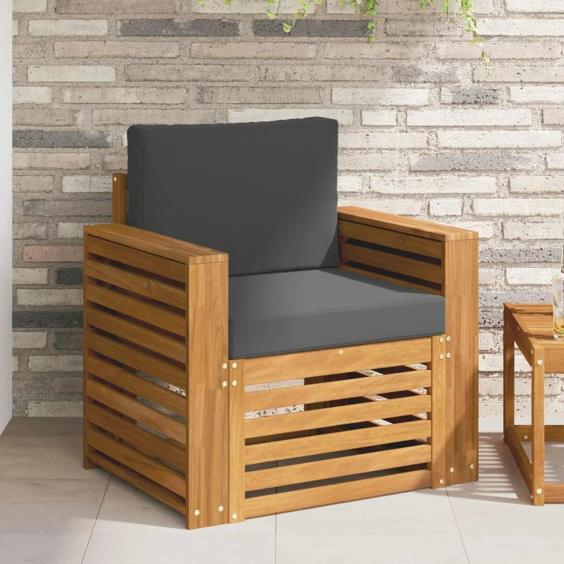 vidaXL Udendørs Sofa Soli Akacietræ 1-plads Naturfarvet