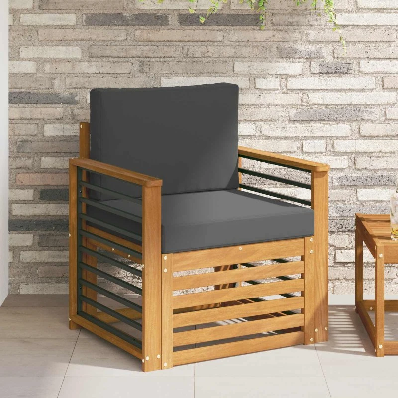 vidaXL Udendørs Sofa Soli Akacietræ 3-Plads Naturfarvet