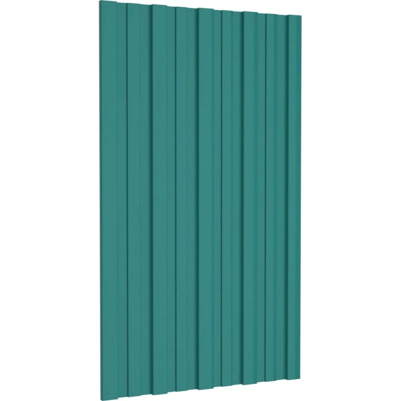 vidaXL Tagpanel 12 stk Grøn 80 x 45 cm Galvaniseret Stål