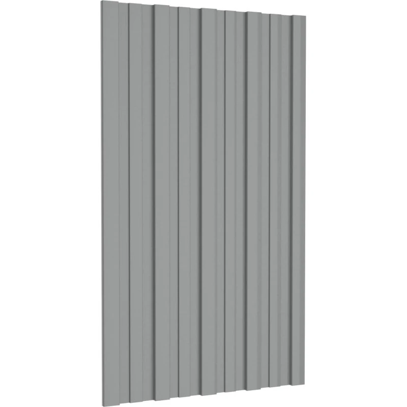vidaXL Tagpanel 12 stk Grå 80 x 45 cm Galvaniseret Stål