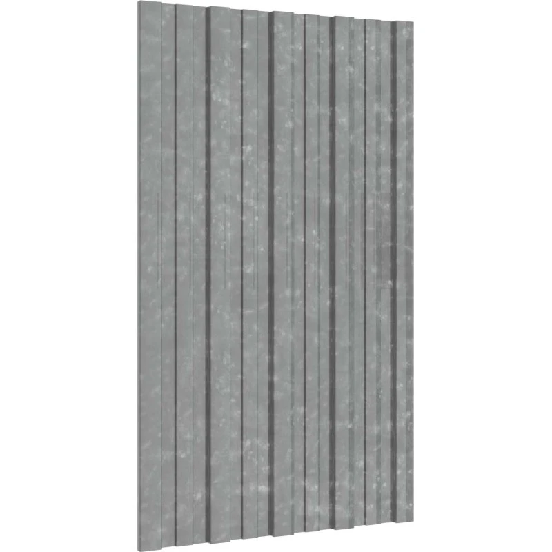 vidaXL Tagpanel 12 stk Sølv 80 x 45 cm Galvaniseret Stål