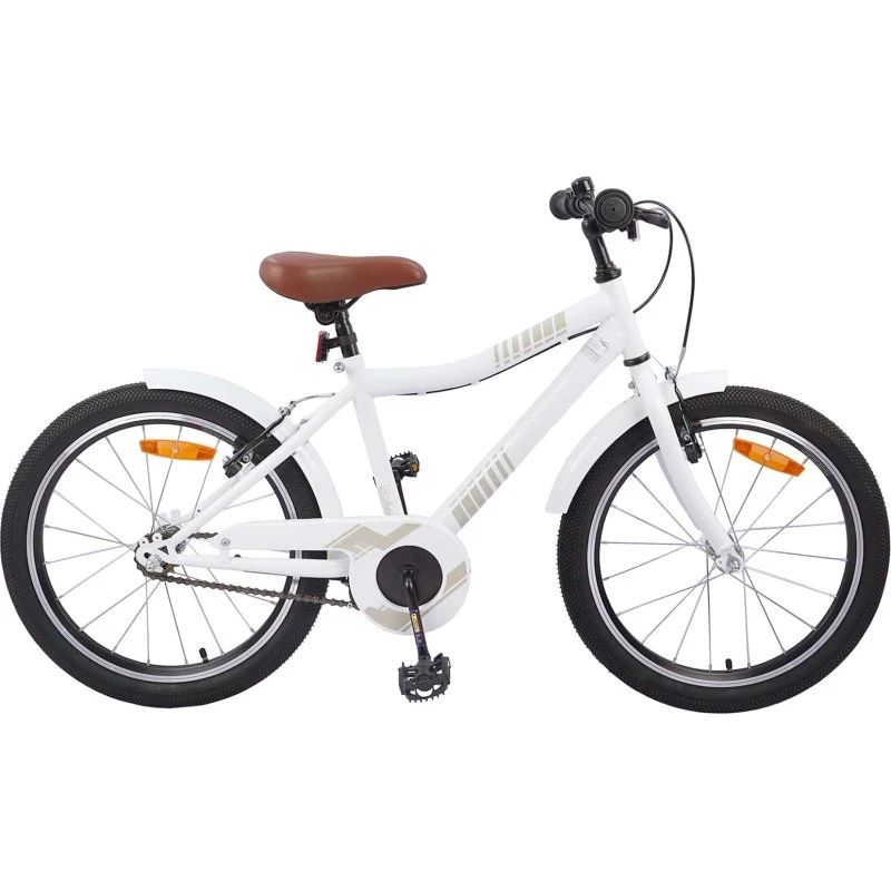 vidaXL Børnecykel 18" hvid, justerbart styr og sæde til 5-7 år