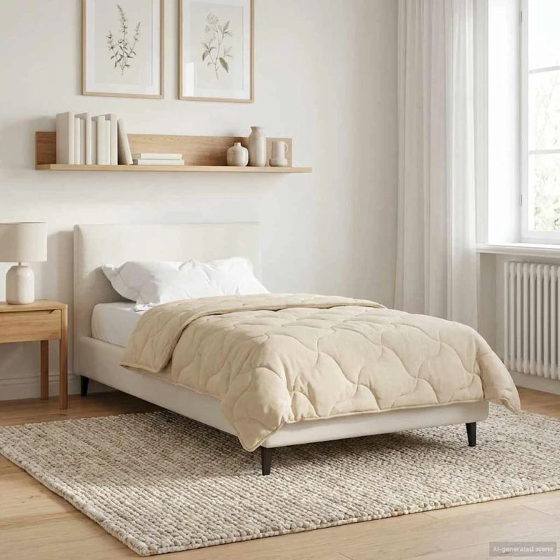 vidaXL Vinterdyne Creme 135 x 220 cm Mikrofiber & Teddy Fleece