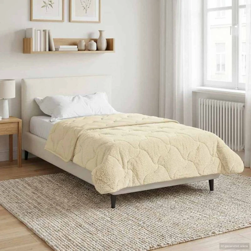 vidaXL Vinterdyne Creme 155 x 220 cm Mikrofiber & Teddy Fleece